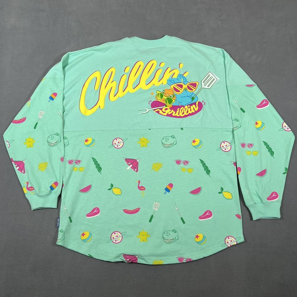 Disney Toy Story‎ Summer Splash Spirit Jersey Adult L Green Chillin Woody Bunny